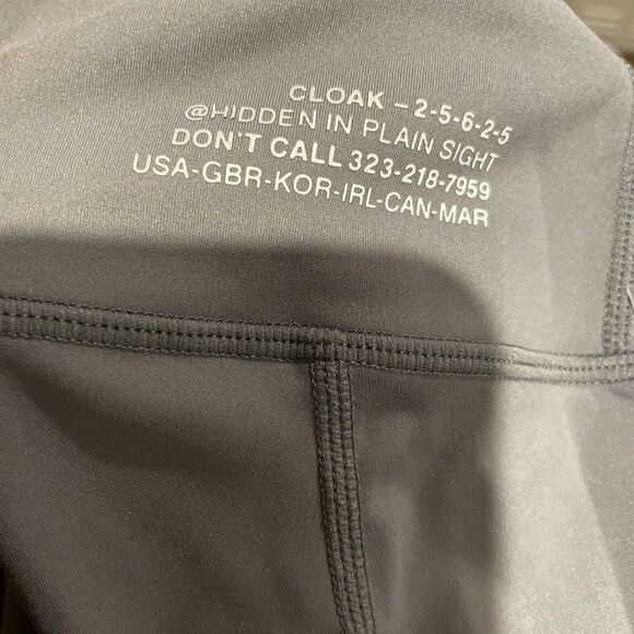 Cloak Hidden In Plain Sight Leggings Womens Large Stash Pockets Yoga Gray - Picture 5 of 5